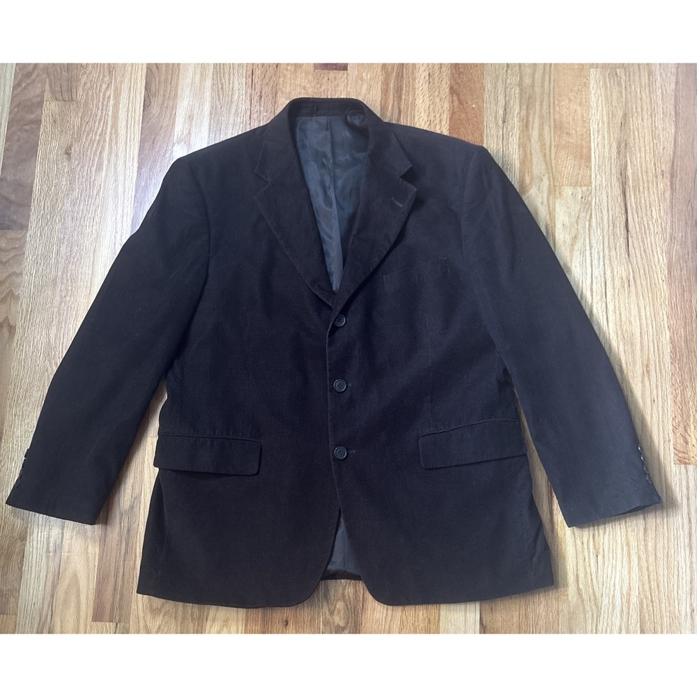 Zagato signature Collection Men's 42-S Brown Corduroy Blazer Sport Coat Cotton
